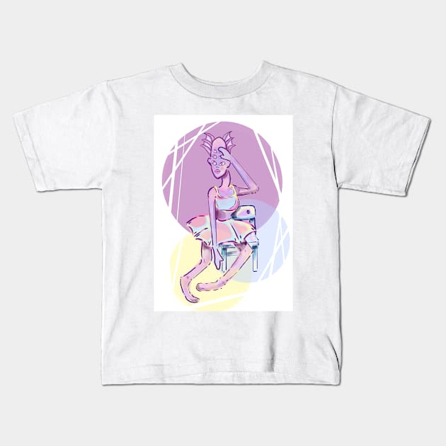 alien girl Kids T-Shirt by ugnelaza